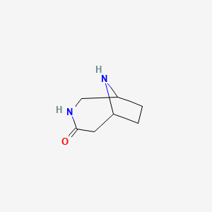 molecular formula C7H12N2O B599179 3,9-Diazabicyclo[4.2.1]nonan-4-one CAS No. 1210963-09-9