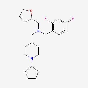 molecular formula C23H34F2N2O B5991809 1-(1-cyclopentyl-4-piperidinyl)-N-(2,4-difluorobenzyl)-N-(tetrahydro-2-furanylmethyl)methanamine 