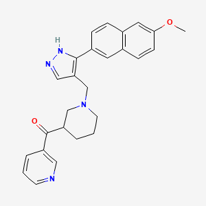 [1-[[5-(6-methoxynaphthalen-2-yl)-1H-pyrazol-4-yl]methyl]piperidin-3-yl]-pyridin-3-ylmethanone