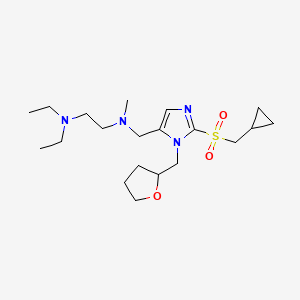 molecular formula C20H36N4O3S B5991846 N-[[2-(cyclopropylmethylsulfonyl)-3-(oxolan-2-ylmethyl)imidazol-4-yl]methyl]-N',N'-diethyl-N-methylethane-1,2-diamine 