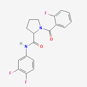 molecular formula C18H15F3N2O2 B5991858 N-(3,4-difluorophenyl)-1-(2-fluorobenzoyl)prolinamide 