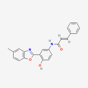 (E)-N-[4-hydroxy-3-(5-methyl-1,3-benzoxazol-2-yl)phenyl]-3-phenylprop-2-enamide