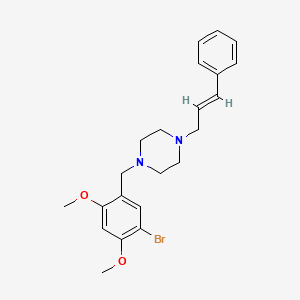 1-[(5-bromo-2,4-dimethoxyphenyl)methyl]-4-[(E)-3-phenylprop-2-enyl]piperazine