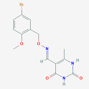 6-methyl-2,4-dioxo-1,2,3,4-tetrahydro-5-pyrimidinecarbaldehyde O-(5-bromo-2-methoxybenzyl)oxime