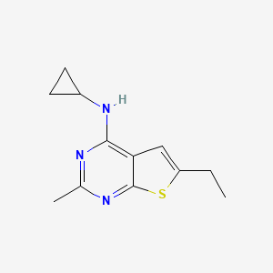 molecular formula C12H15N3S B5991895 N-cyclopropyl-6-ethyl-2-methylthieno[2,3-d]pyrimidin-4-amine 