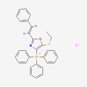 [5-(ethylthio)-2-(2-phenylvinyl)-1,3-oxazol-4-yl](triphenyl)phosphonium iodide