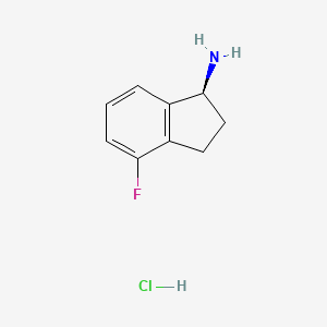 molecular formula C9H11ClFN B599194 (S)-4-Fluoro-2,3-dihydro-1H-inden-1-amine hydrochloride CAS No. 1286734-90-4