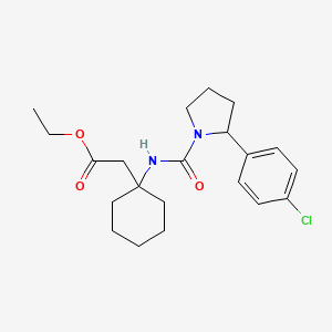 molecular formula C21H29ClN2O3 B5991940 ethyl [1-({[2-(4-chlorophenyl)-1-pyrrolidinyl]carbonyl}amino)cyclohexyl]acetate 