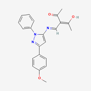 3-({[3-(4-methoxyphenyl)-1-phenyl-1H-pyrazol-5-yl]amino}methylene)-2,4-pentanedione