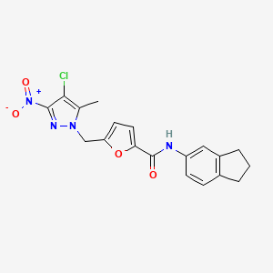 5-[(4-chloro-5-methyl-3-nitro-1H-pyrazol-1-yl)methyl]-N-(2,3-dihydro-1H-inden-5-yl)-2-furamide