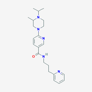 molecular formula C22H31N5O B5991978 6-(4-isopropyl-3-methyl-1-piperazinyl)-N-[3-(2-pyridinyl)propyl]nicotinamide 