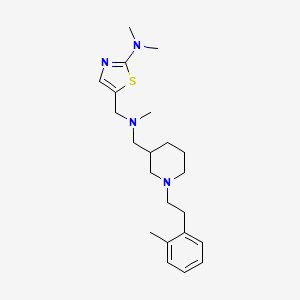 molecular formula C22H34N4S B5991993 N,N-dimethyl-5-{[methyl({1-[2-(2-methylphenyl)ethyl]-3-piperidinyl}methyl)amino]methyl}-1,3-thiazol-2-amine 