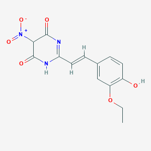 2-[(E)-2-(3-ethoxy-4-hydroxyphenyl)ethenyl]-5-nitro-1H-pyrimidine-4,6-dione