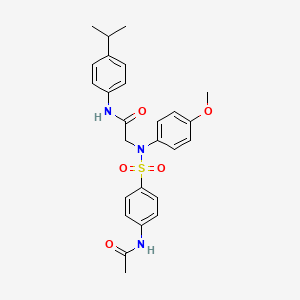 2-(N-(4-acetamidophenyl)sulfonyl-4-methoxyanilino)-N-(4-propan-2-ylphenyl)acetamide