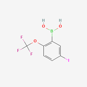 molecular formula C7H5BF3IO3 B599201 5-碘-2-三氟甲氧基苯硼酸 CAS No. 1256355-12-0