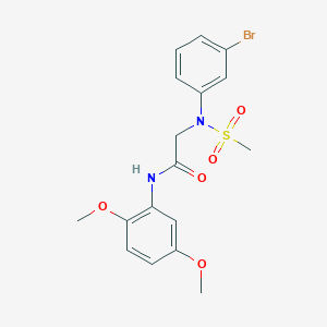 molecular formula C17H19BrN2O5S B5992076 N~2~-(3-bromophenyl)-N~1~-(2,5-dimethoxyphenyl)-N~2~-(methylsulfonyl)glycinamide 