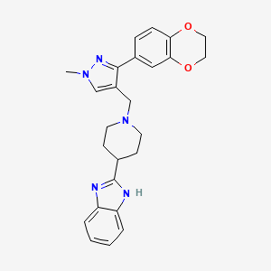 2-(1-{[3-(2,3-dihydro-1,4-benzodioxin-6-yl)-1-methyl-1H-pyrazol-4-yl]methyl}-4-piperidinyl)-1H-benzimidazole