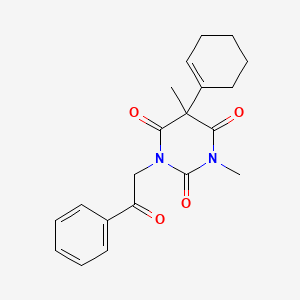 5-(1-cyclohexen-1-yl)-1,5-dimethyl-3-(2-oxo-2-phenylethyl)-2,4,6(1H,3H,5H)-pyrimidinetrione