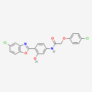 N-[4-(5-chloro-1,3-benzoxazol-2-yl)-3-hydroxyphenyl]-2-(4-chlorophenoxy)acetamide