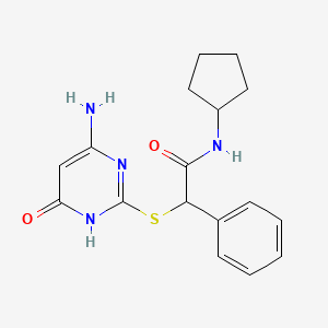 2-[(4-amino-6-oxo-1,6-dihydro-2-pyrimidinyl)thio]-N-cyclopentyl-2-phenylacetamide