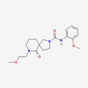 molecular formula C19H27N3O4 B5992161 7-(2-methoxyethyl)-N-(2-methoxyphenyl)-6-oxo-2,7-diazaspiro[4.5]decane-2-carboxamide 