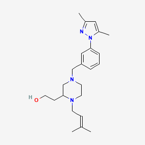 2-[4-[3-(3,5-dimethyl-1H-pyrazol-1-yl)benzyl]-1-(3-methyl-2-buten-1-yl)-2-piperazinyl]ethanol