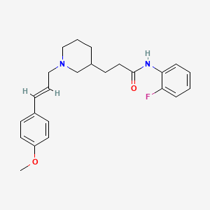 molecular formula C24H29FN2O2 B5992172 N-(2-fluorophenyl)-3-{1-[(2E)-3-(4-methoxyphenyl)-2-propen-1-yl]-3-piperidinyl}propanamide 