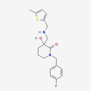 1-(4-fluorobenzyl)-3-hydroxy-3-({[(5-methyl-2-thienyl)methyl]amino}methyl)-2-piperidinone