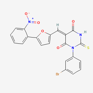 molecular formula C21H12BrN3O5S B5992243 1-(3-bromophenyl)-5-{[5-(2-nitrophenyl)-2-furyl]methylene}-2-thioxodihydro-4,6(1H,5H)-pyrimidinedione 