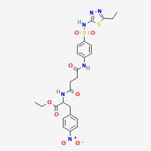 Ethyl 2-[[4-[4-[(5-ethyl-1,3,4-thiadiazol-2-yl)sulfamoyl]anilino]-4-oxobutanoyl]amino]-3-(4-nitrophenyl)propanoate