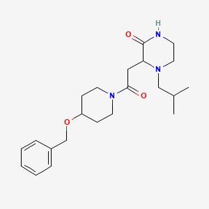 4-(2-Methylpropyl)-3-[2-oxo-2-(4-phenylmethoxypiperidin-1-yl)ethyl]piperazin-2-one