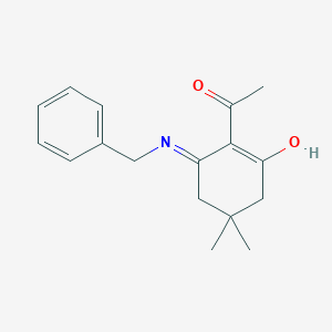 molecular formula C17H21NO2 B5992266 1-(6-Benzylimino-2-hydroxy-4,4-dimethylcyclohexen-1-yl)ethanone 