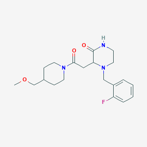 4-(2-fluorobenzyl)-3-{2-[4-(methoxymethyl)-1-piperidinyl]-2-oxoethyl}-2-piperazinone