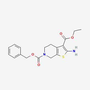 molecular formula C18H20N2O4S B599230 6-苄基 3-乙基 2-氨基-4,5-二氢噻吩并[2,3-c]吡啶-3,6(7H)-二羧酸酯 CAS No. 1313712-37-6