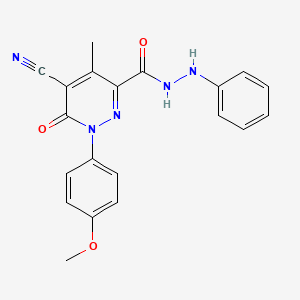 molecular formula C20H17N5O3 B5992309 5-CYANO-1-(4-METHOXYPHENYL)-4-METHYL-6-OXO-N'-PHENYL-16-DIHYDROPYRIDAZINE-3-CARBOHYDRAZIDE 