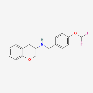 molecular formula C17H17F2NO2 B5992316 N-[[4-(difluoromethoxy)phenyl]methyl]-3,4-dihydro-2H-chromen-3-amine 