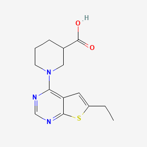 1-(6-ethylthieno[2,3-d]pyrimidin-4-yl)-3-piperidinecarboxylic acid