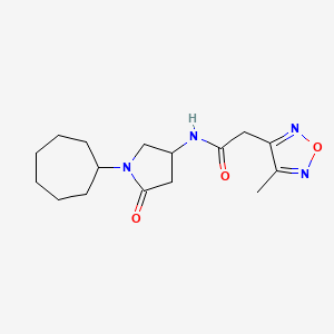 N-(1-cycloheptyl-5-oxo-3-pyrrolidinyl)-2-(4-methyl-1,2,5-oxadiazol-3-yl)acetamide