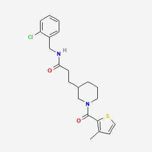 N-[(2-chlorophenyl)methyl]-3-[1-(3-methylthiophene-2-carbonyl)piperidin-3-yl]propanamide