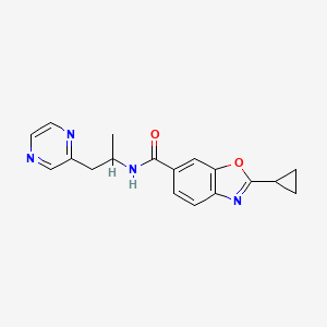 2-cyclopropyl-N-[1-methyl-2-(2-pyrazinyl)ethyl]-1,3-benzoxazole-6-carboxamide