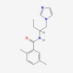 molecular formula C16H21N3O B5992391 N-[1-(1H-imidazol-1-ylmethyl)propyl]-2,5-dimethylbenzamide trifluoroacetate 