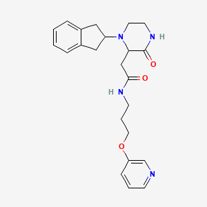 molecular formula C23H28N4O3 B5992399 2-[1-(2,3-dihydro-1H-inden-2-yl)-3-oxo-2-piperazinyl]-N-[3-(3-pyridinyloxy)propyl]acetamide 