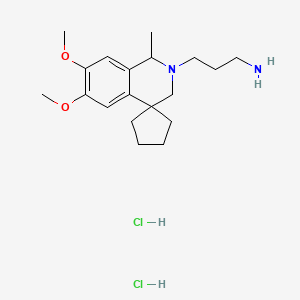 molecular formula C19H32Cl2N2O2 B5992400 [3-(6',7'-dimethoxy-1'-methyl-1'H-spiro[cyclopentane-1,4'-isoquinolin]-2'(3'H)-yl)propyl]amine dihydrochloride 