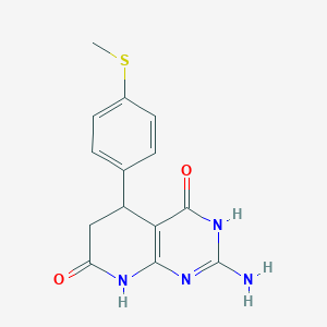 molecular formula C14H14N4O2S B5992409 2-AMINO-5-[4-(METHYLSULFANYL)PHENYL]-3H,4H,5H,6H,7H,8H-PYRIDO[2,3-D]PYRIMIDINE-4,7-DIONE 