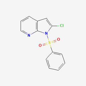 molecular formula C13H9ClN2O2S B599242 2-氯-1-(苯磺酰基)-1H-吡咯并[2,3-b]吡啶 CAS No. 1227268-62-3