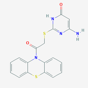 molecular formula C18H14N4O2S2 B5992429 6-amino-2-{[2-oxo-2-(10H-phenothiazin-10-yl)ethyl]sulfanyl}-4(3H)-pyrimidinone 