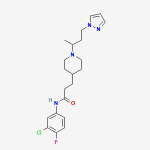 N-(3-chloro-4-fluorophenyl)-3-{1-[1-methyl-3-(1H-pyrazol-1-yl)propyl]-4-piperidinyl}propanamide