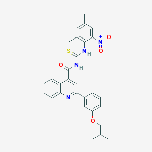 molecular formula C29H28N4O4S B5992457 N-(2,4-DIMETHYL-6-NITROPHENYL)-N'-{[2-(3-ISOBUTOXYPHENYL)-4-QUINOLYL]CARBONYL}THIOUREA 