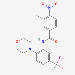 molecular formula C19H18F3N3O4 B5992461 3-methyl-N-[2-(4-morpholinyl)-5-(trifluoromethyl)phenyl]-4-nitrobenzamide 