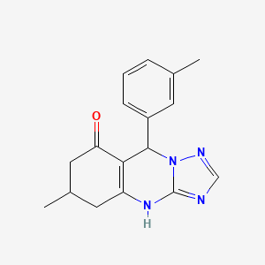 molecular formula C17H18N4O B5992466 6-methyl-9-(3-methylphenyl)-5,6,7,9-tetrahydro[1,2,4]triazolo[5,1-b]quinazolin-8(4H)-one 